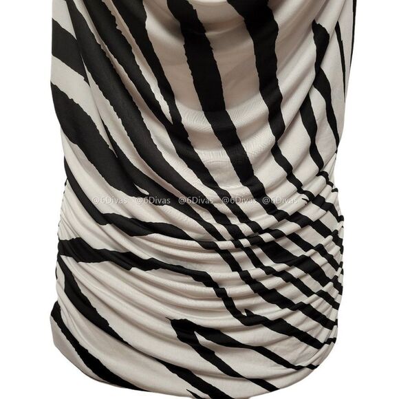 SEXY Animal print Plunging Neckline Top Stretchy Sleeveless SIZES: S &  L -  NEW - Picture 2 of 5